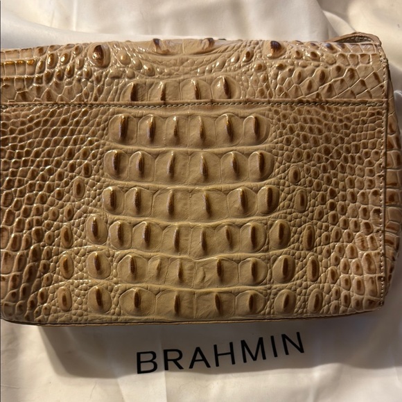 Brahmin Tan Crossbody Bag with Crocodile Embossed Leather - Picture 3 of 13